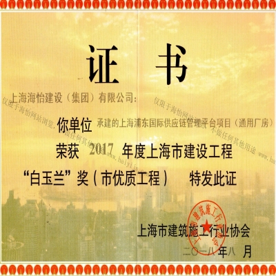 上海浦东国际供应链管理平台项目